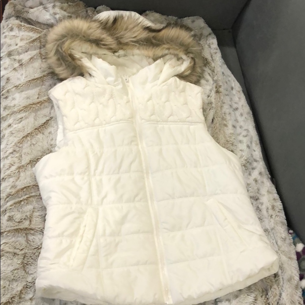 Aeropostale xl winter puffer vest fur trim - Picture 1 of 8